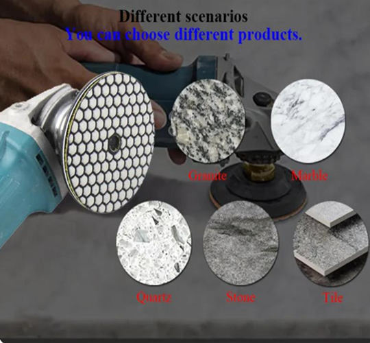 Jingda Premium Grade 5 Inch Dry Diamond Impregnated Resin Polishing Pads Set For Concrete Floor Poli